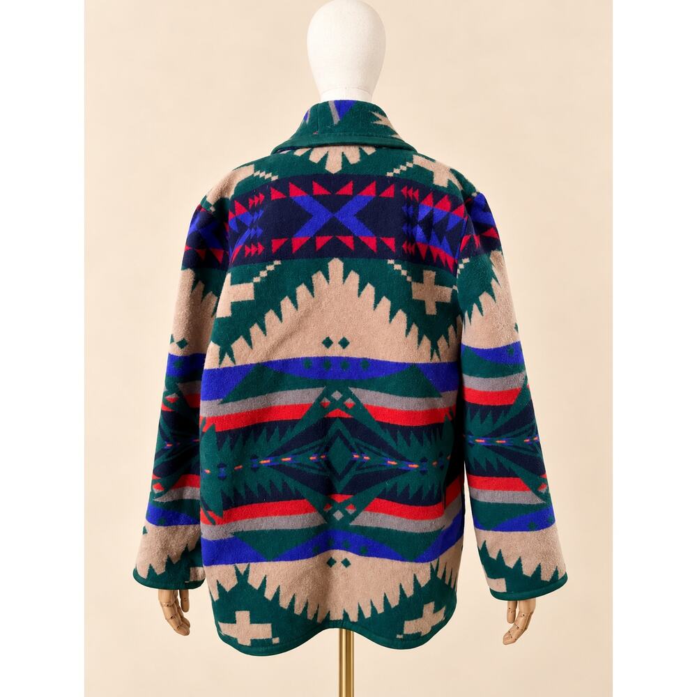 Vintage Pendleton Beaver State Southwestern Wool Blanket Jacket Coat XL - Picture 3 of 8